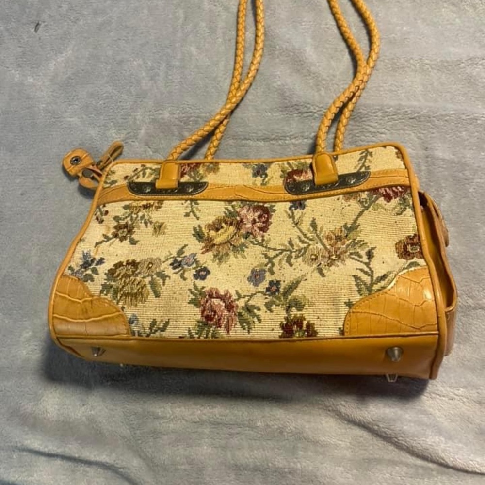 Floral Beige and Brown Women's Bag